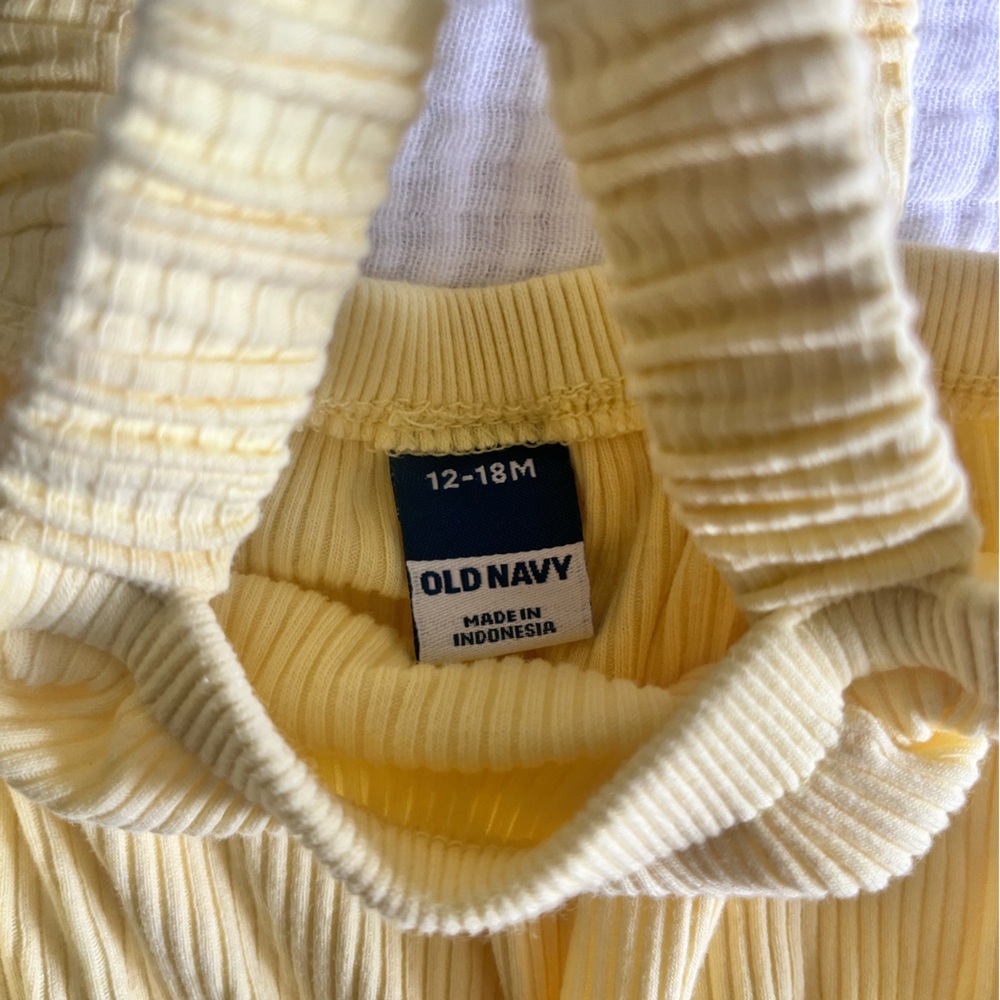Old Navy Yellow Ribbed Romper - Picture 2 of 2